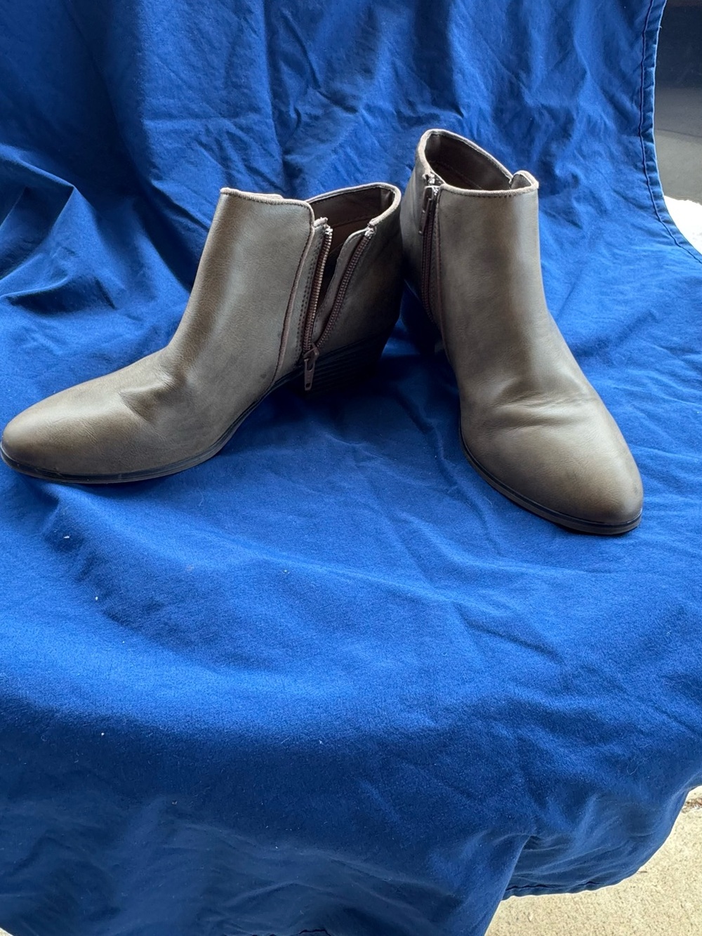 Women’s Brown Ankle Booties with Side Zip
